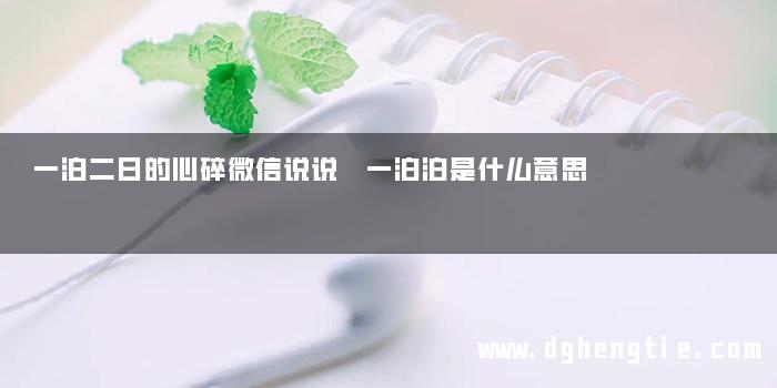 一泊二日的心碎微信说说 一泊泊是什么意思